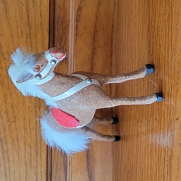 Vintage Flocked Horse - Picture 4 of 11